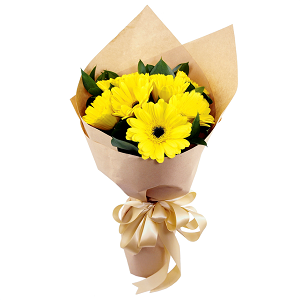 simple yellow gerbera Hand Bouquet Singapore