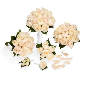 Cheap champagne roses Bridal Bouquet package