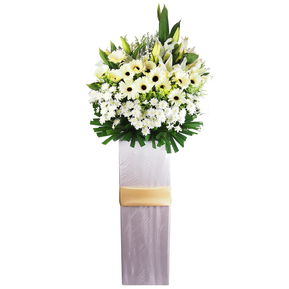 Flower Stands Funeral / The stands are created by local florists with