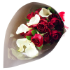 calla and red roses Hand Bouquet Singapore
