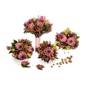 Send protea wild flower Bridal Bouquet package Singapore