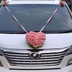 simple cheap flower wedding car decoration service Singapore