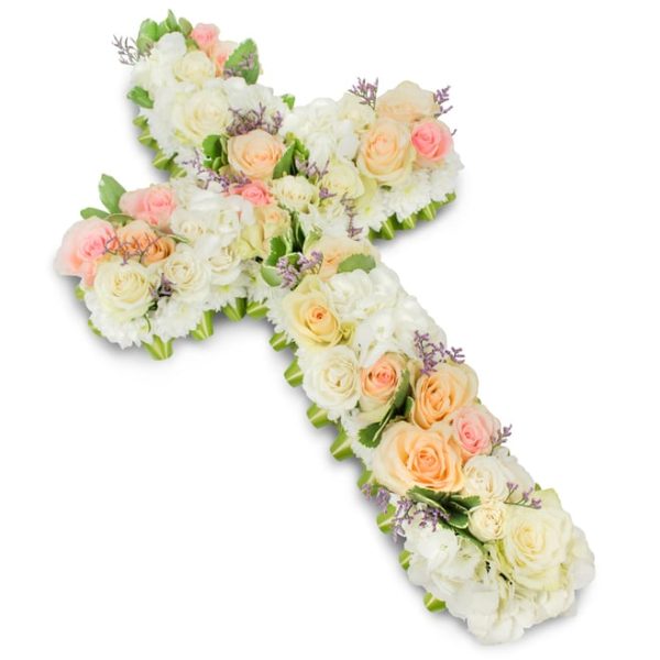 FS-02 funeral cross flowers